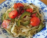 ゴーヤとミニトマトのジェノベーゼ風パスタ作り方10写真