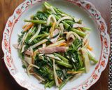 空芯菜とハムの炒め物作り方2写真