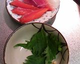 お刺身をパスタに♪作り方1写真
