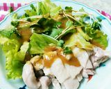 簡単☆ゆで鶏のサラダ　酢味噌ドレッシング作り方3写真