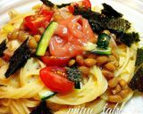 冷製パスタ♪いかの塩辛納豆カルボナーラ風作り方12写真
