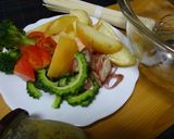 桃入りソーメンサラダ作り方1写真