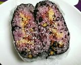 大人のおにぎらず、黒千石大豆と酢生姜。作り方3写真