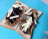 焼きナスと納豆のチーズトースト作り方3写真