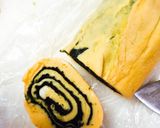 お弁当に、のり入りぐるぐる模様の卵焼き作り方5写真