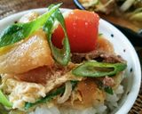 熱々肉じゃがの卵とじ作り方3写真