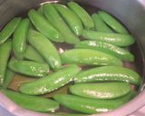 【簡単副菜】さやえんどうの茹で浸し作り方1写真