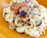 ナスとトマトのクリームパスタ作り方8写真