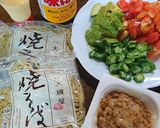 簡単！ヘルシー！大磯屋夏野菜と納豆焼そば作り方1写真