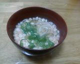 そうめんと揚げ玉の味噌汁作り方3写真