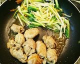 ☆豚こま肉ボールとターサイの甘酢タレ炒め作り方10写真