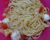 ヘルシー♡トマトの桃の冷製パスタ作り方5写真