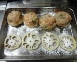 梅シソつくねのレンコン焼き作り方3写真