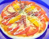 ガスグリルで焼くベーコンとトマトのピザ作り方12写真
