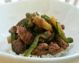 犬ご飯　牛肉と夏野菜のスタミナ丼作り方8写真