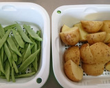 旬★お袋の味【新じゃがとささげの煮物】作り方2写真