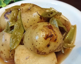 旬★お袋の味【新じゃがとささげの煮物】作り方8写真