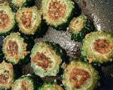 ヘルシー餃子風肉詰めゴーヤ作り方6写真