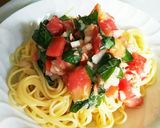 バジル薫る～トマトとツナの冷製パスタ作り方6写真