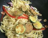 タコとズッキーニピカタのレモン風味パスタ作り方8写真