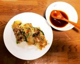 ニラとエノキと玉ねぎの野菜チヂミ作り方5写真