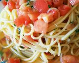 簡単！トマトだけの冷製パスタ in梅干し作り方6写真