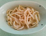 洗い物は食器だけ❢冷凍うどんで鱈子うどん作り方3写真