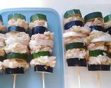 コリコリ軟骨入り鶏つくねと夏野菜の串焼き作り方4写真