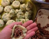 ニラと豚肉入りスタミナエスニック芋もち♪作り方5写真