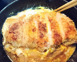 スキレット★揚げずに★簡単【カツとじ】♪作り方5写真