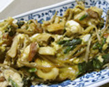 大根の葉（青菜でも）と竹輪の卵とじ作り方4写真