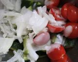 夏野菜と一緒に食べるガーリックハンバーグ作り方2写真