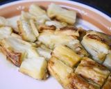 白髪ねぎ添えて♪焼きナスの牛タタキロール作り方4写真