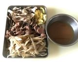 砂肝と舞茸とごぼうの和風マリネ作り方1写真