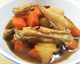 甘ピリ辛！鶏手羽なかと大根と人参の煮物作り方12写真