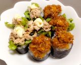 ドライカレーと冷しゃぶサラダのにぎらずし作り方4写真