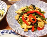 ☆鶏と空芯菜パプリカの黒糖オイスター炒め作り方7写真