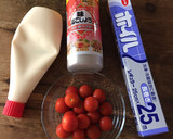 簡単おつまみ！プチトマトのマヨネーズ焼き作り方1写真