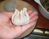 カリッ!モチッ!餃子の皮で簡単ニラ饅頭☆作り方4写真