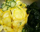 常備菜☆ワカメと夏野菜の酢味噌和え作り方1写真