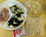 超簡単♡鶏肉＆夏野菜de温かうどん♪作り方1写真