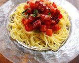 大葉香る♪しらすとトマトの冷製パスタ作り方4写真
