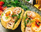 肉巻きチーズ半熟卵のカレーおにぎらず作り方28写真