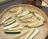 干しお茄子とコジェットのベーコン甘酢炒め作り方3写真