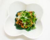 モロヘイヤと納豆のくるみ和え作り方2写真