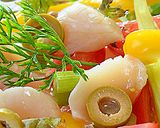 霜降りホタテと野菜をタラコソースで♪作り方1写真