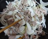 和風カレー味✿ほうれん草と豚肉スパゲティ作り方5写真
