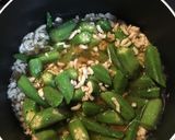オクラ鶏ミンチの麺つゆ梅煮作り方3写真