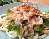 ピリ辛ゴマだれ☆冷しゃぶサラダうどん作り方5写真