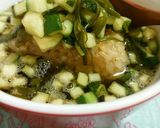冷やし焼きおにぎり茶漬け～夏野菜のせ～作り方7写真